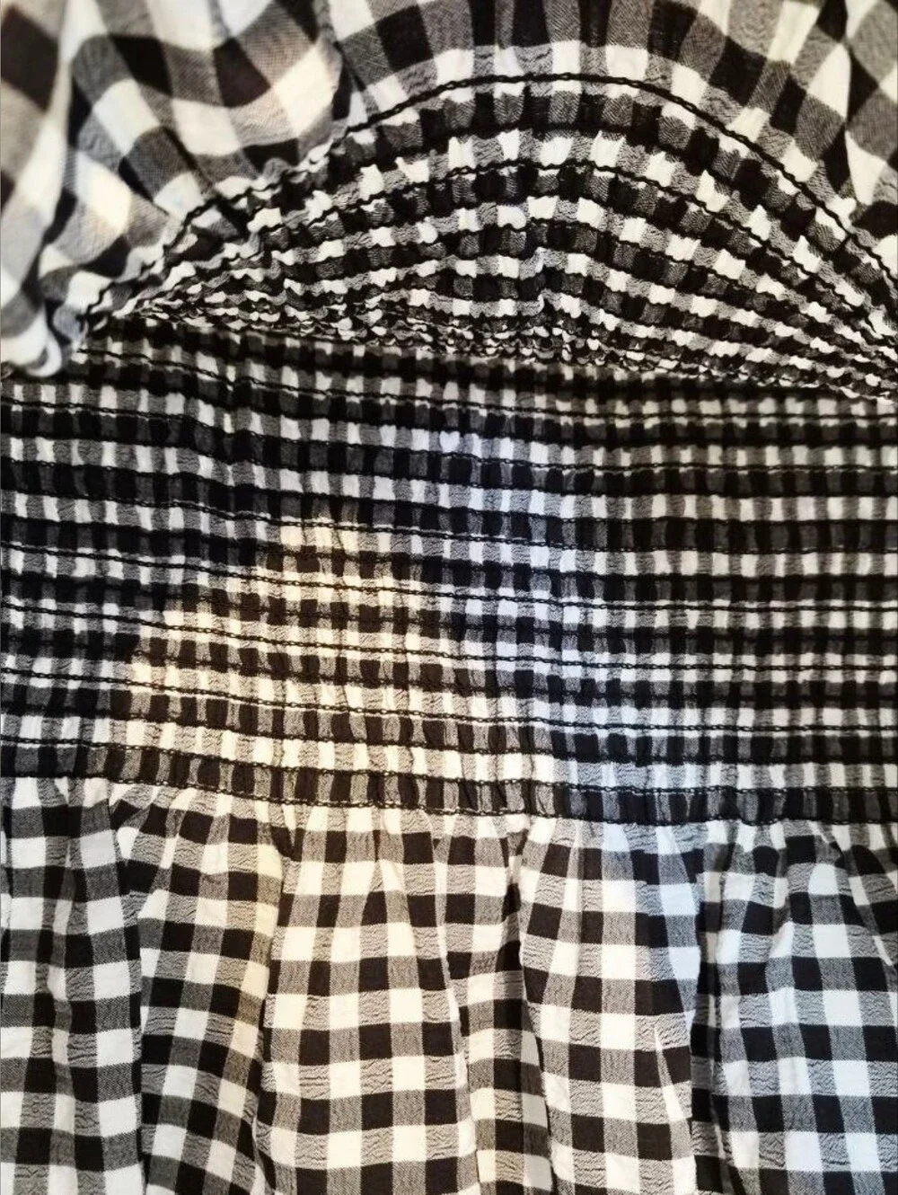 H&M Ginghan Smocked Mini Skirt